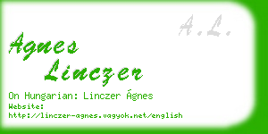 agnes linczer business card